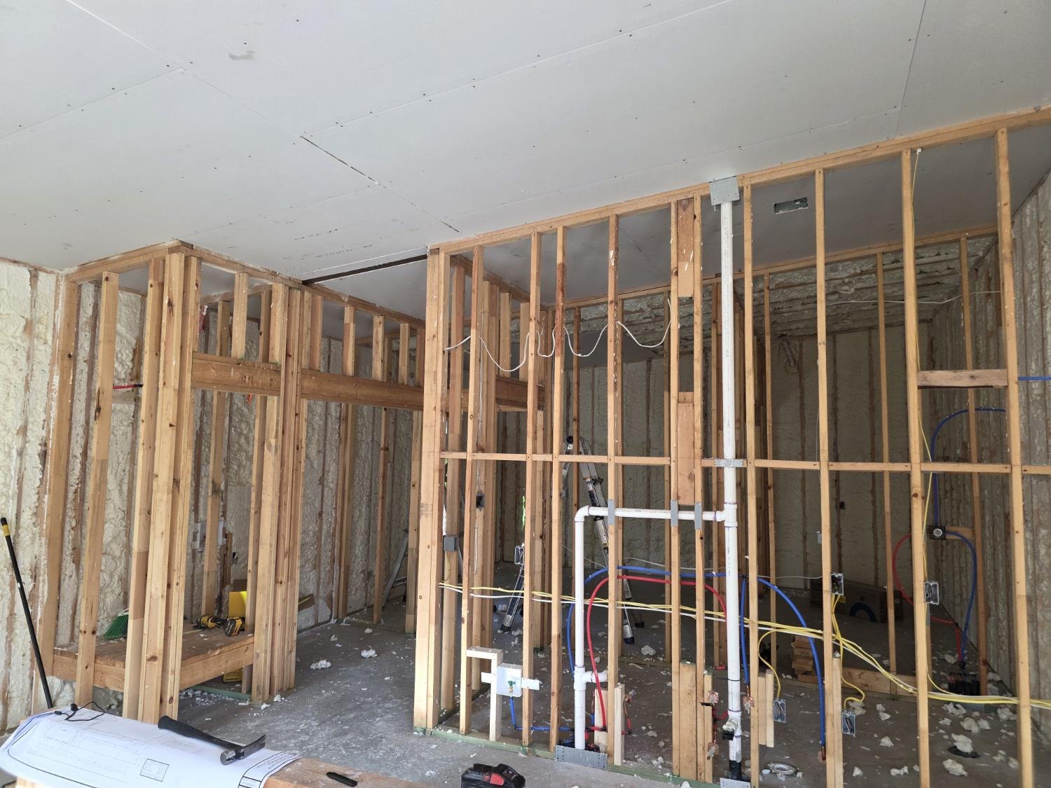 New construction plumbing rough-in